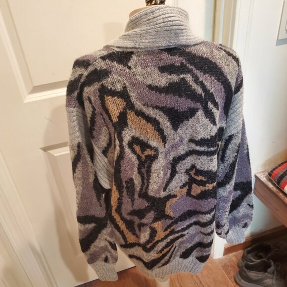 Vintage tiger wool sweater - Picture 6 of 8